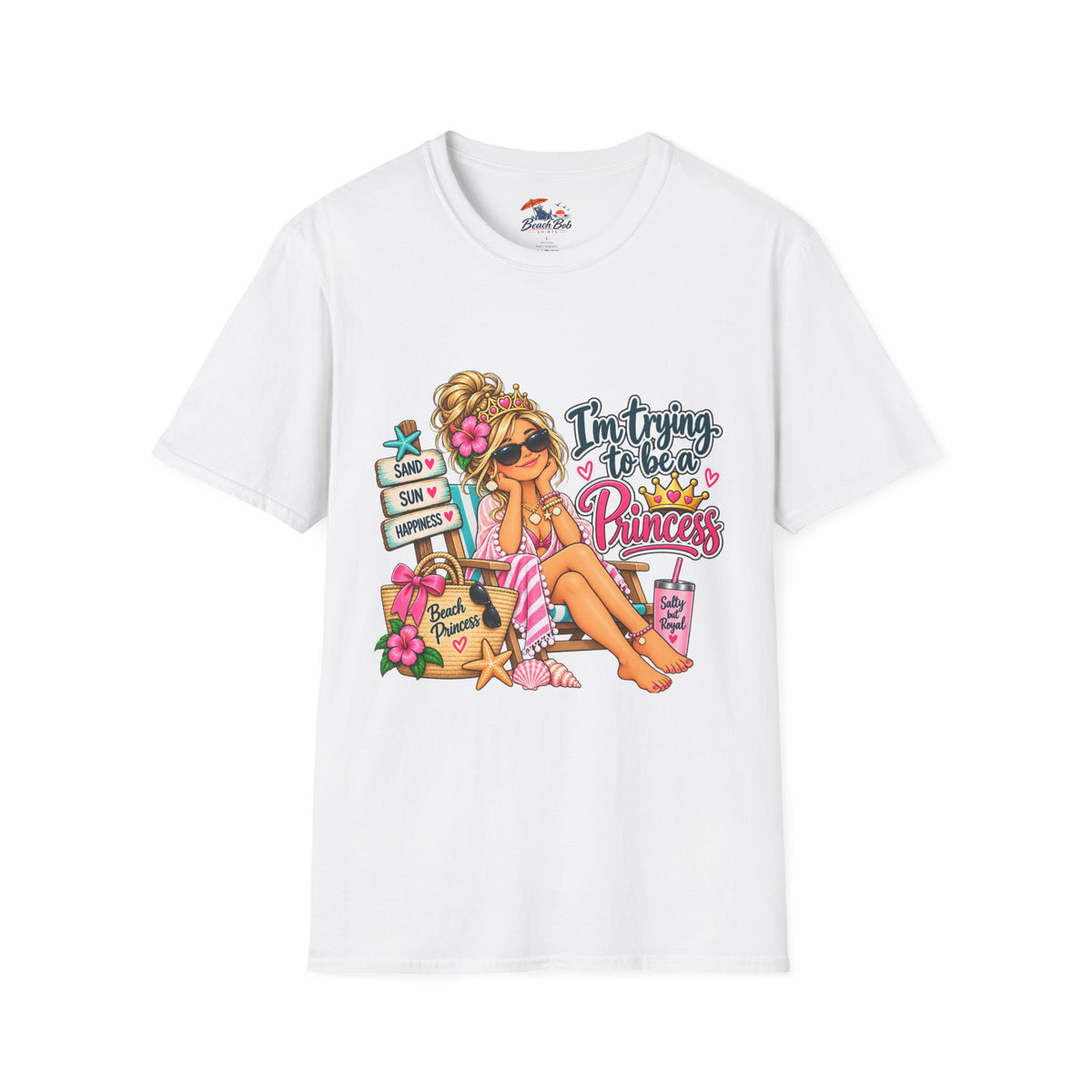 "I'm Trying to Be a Beach Princess" Cute Beach Graphic Tee
