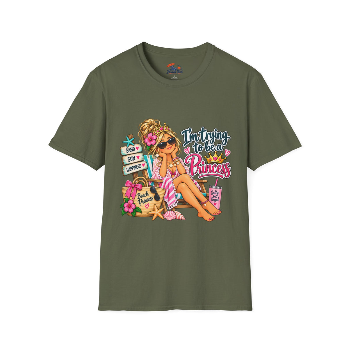 "I'm Trying to Be a Beach Princess" Cute Beach Graphic Tee