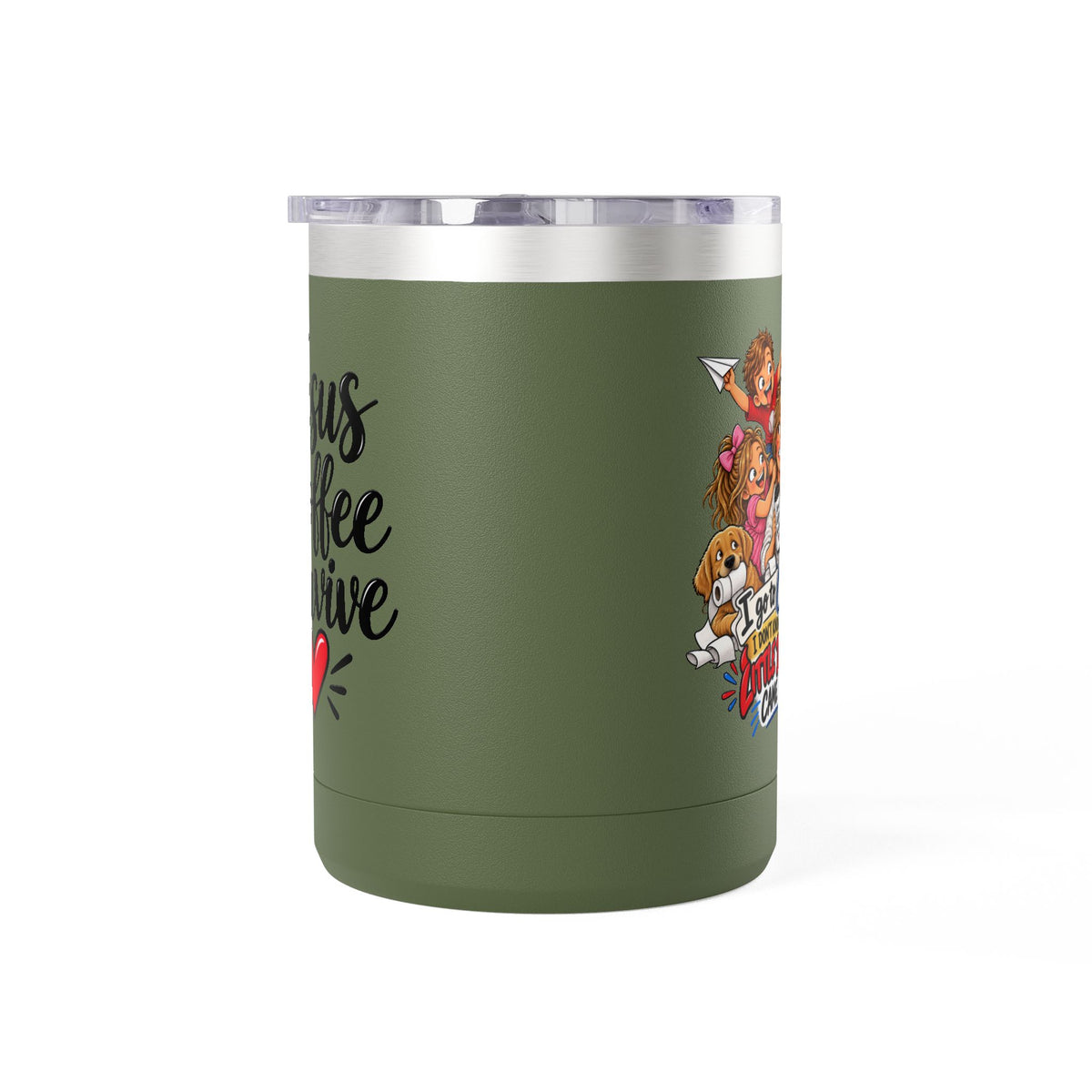 Coffee Tumbler – “I Go to Church… I Don’t Know Where the Little Demons Came From” Funny Mom Travel Mug, 15oz