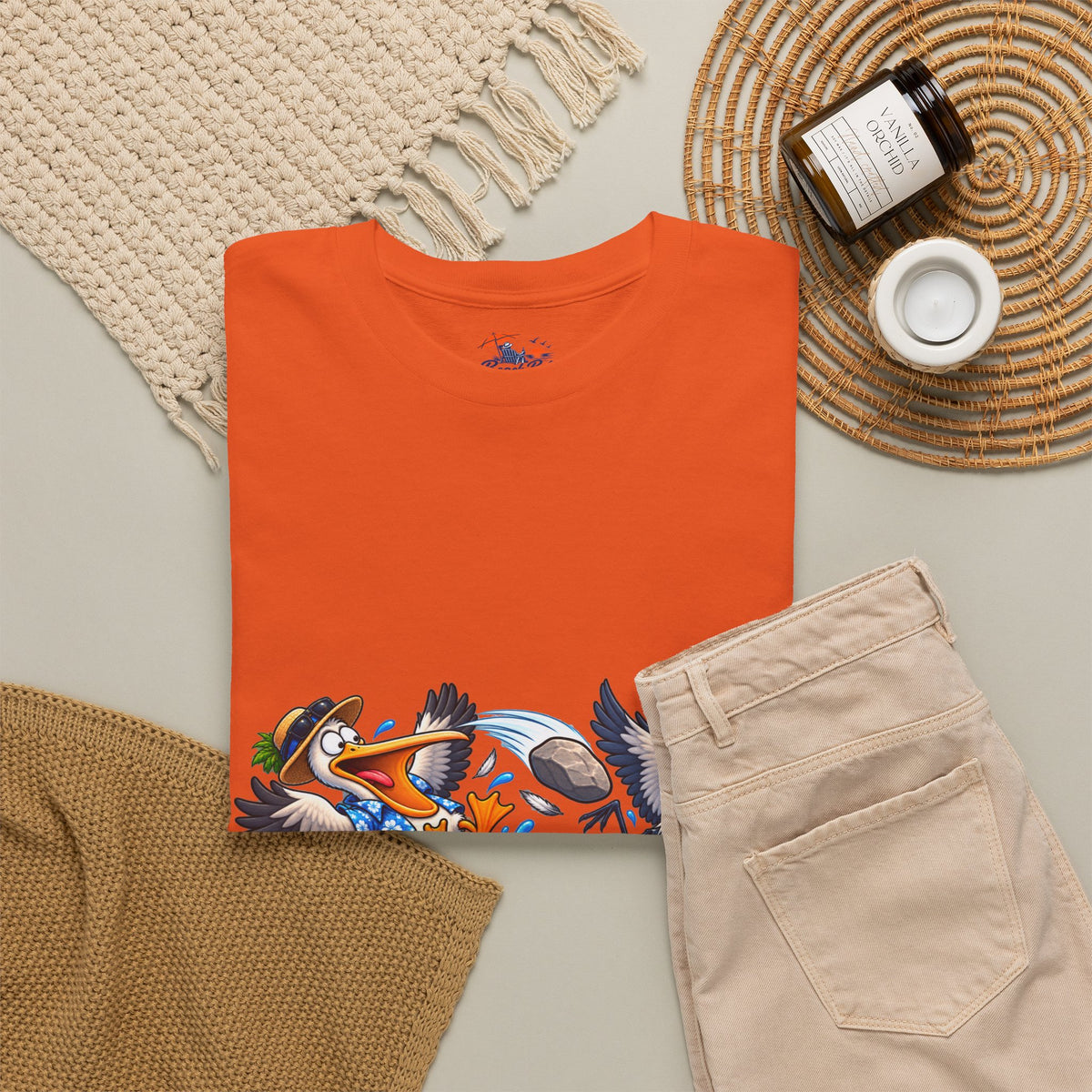 Two Birds One Stone Tropical Beach Graphic Tee