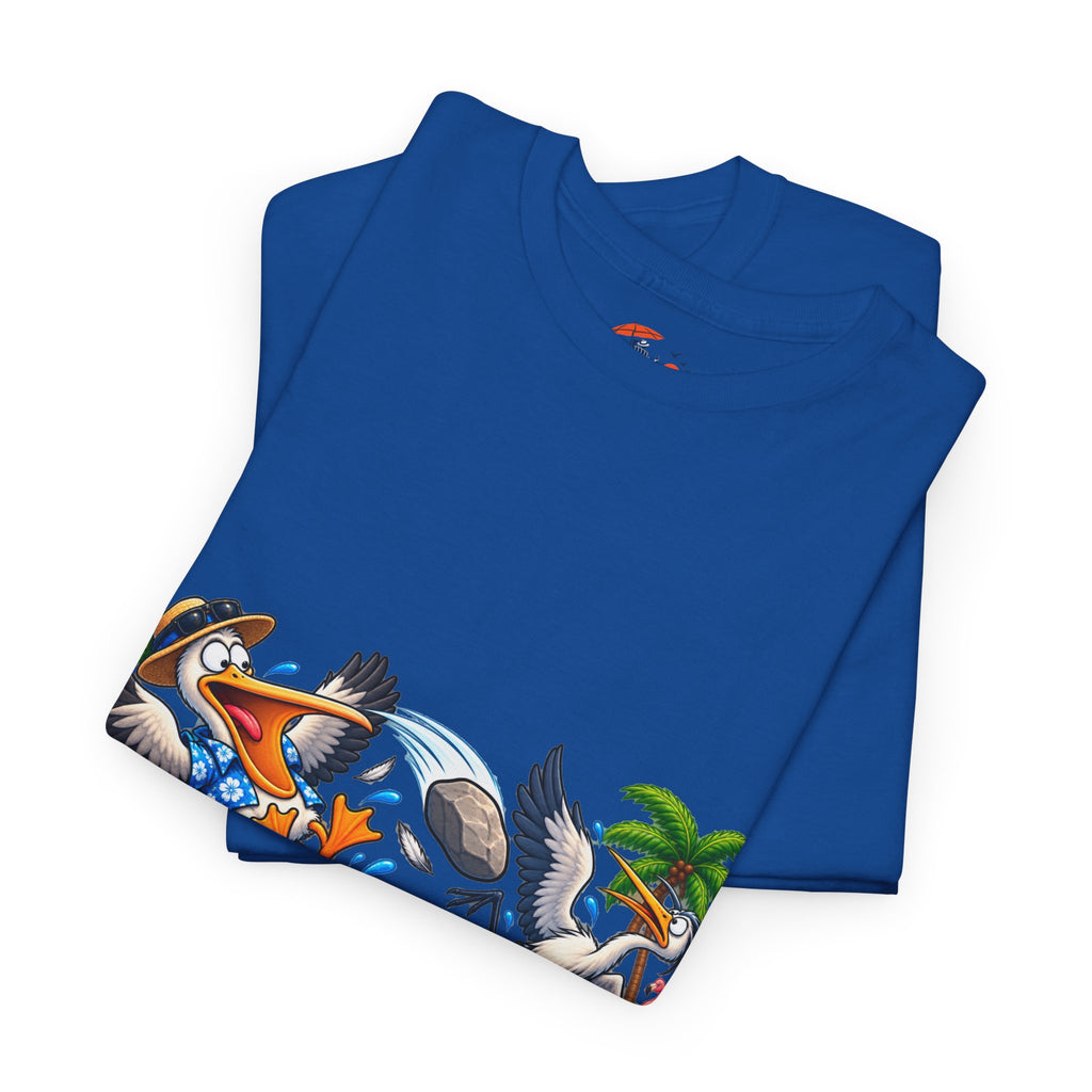 Two Birds One Stone Tropical Beach Graphic Tee