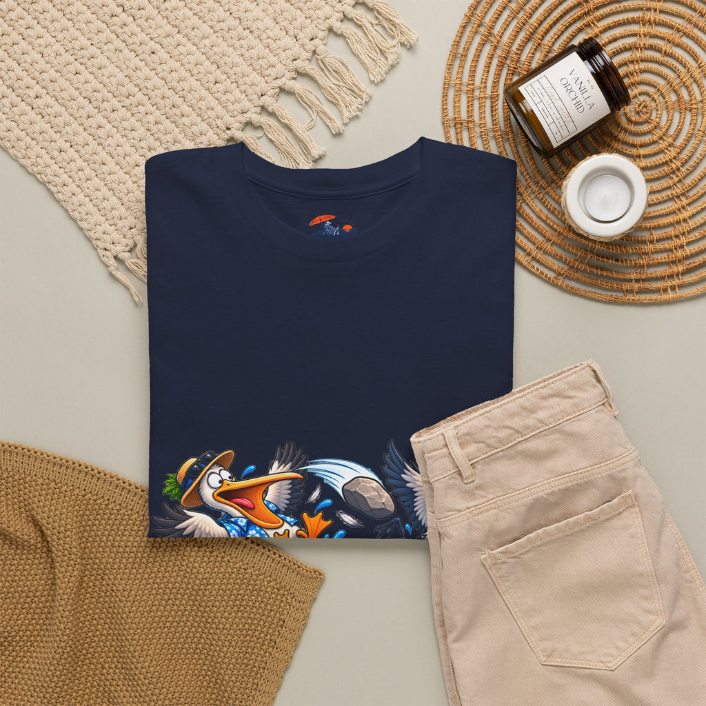 Two Birds One Stone Tropical Beach Graphic Tee
