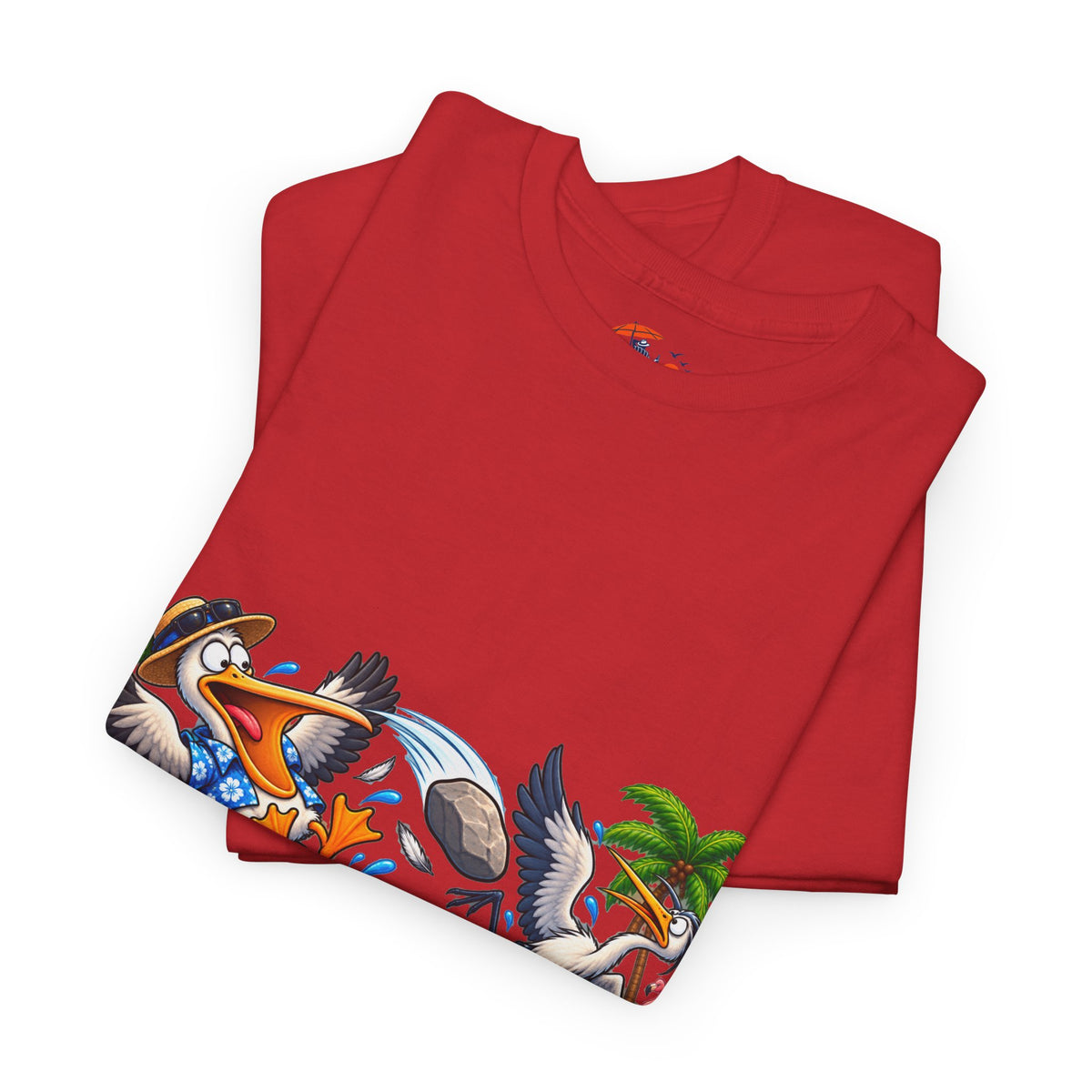 Two Birds One Stone Tropical Beach Graphic Tee
