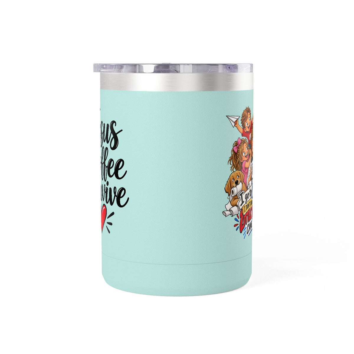 Coffee Tumbler – “I Go to Church… I Don’t Know Where the Little Demons Came From” Funny Mom Travel Mug, 15oz