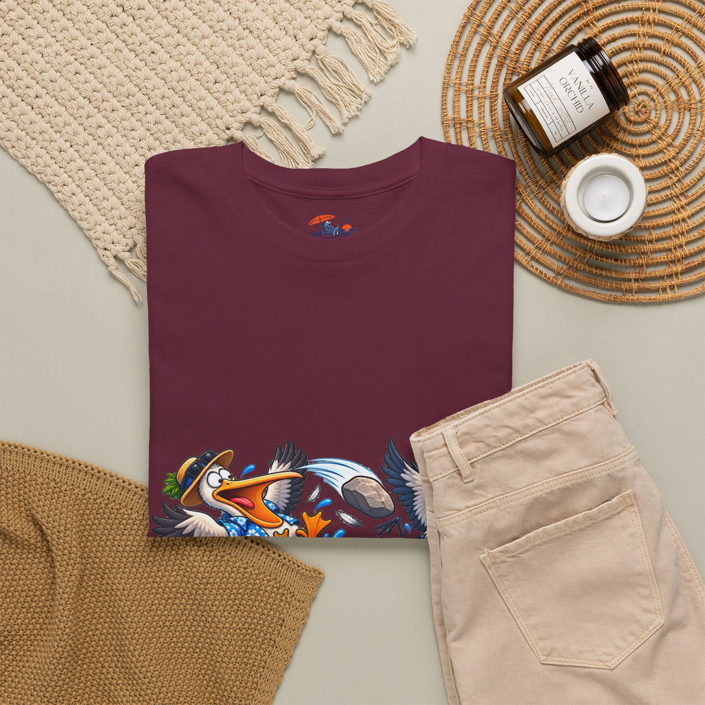 Two Birds One Stone Tropical Beach Graphic Tee