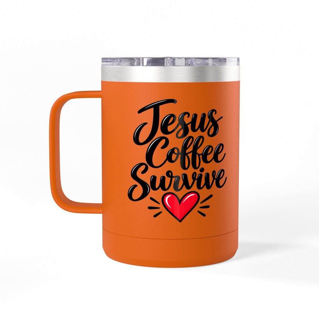 Coffee Tumbler – “I Go to Church… I Don’t Know Where the Little Demons Came From” Funny Mom Travel Mug, 15oz