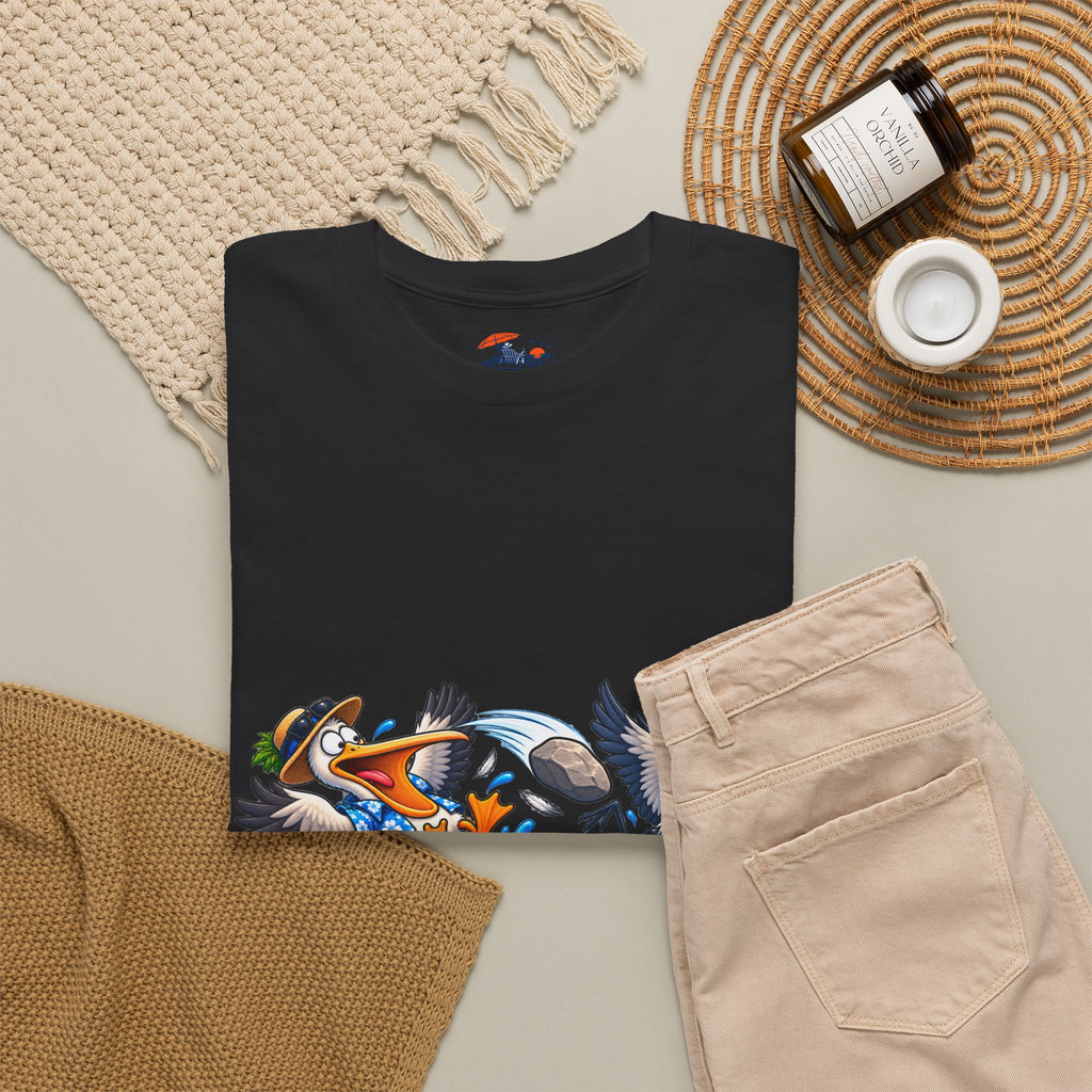 Two Birds One Stone Tropical Beach Graphic Tee