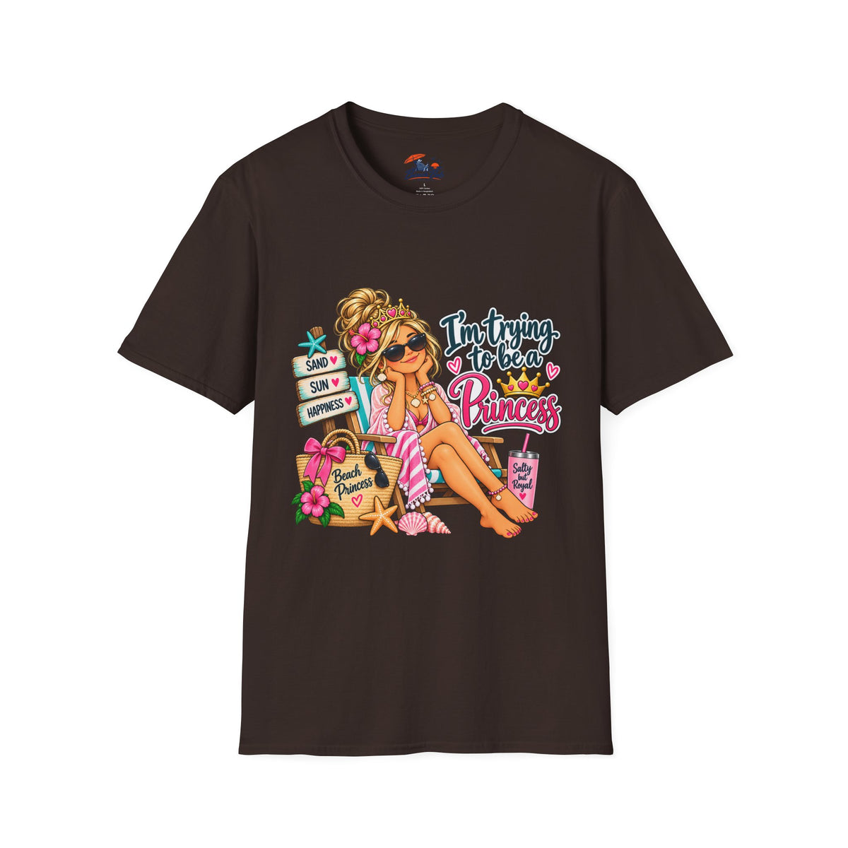"I'm Trying to Be a Beach Princess" Cute Beach Graphic Tee