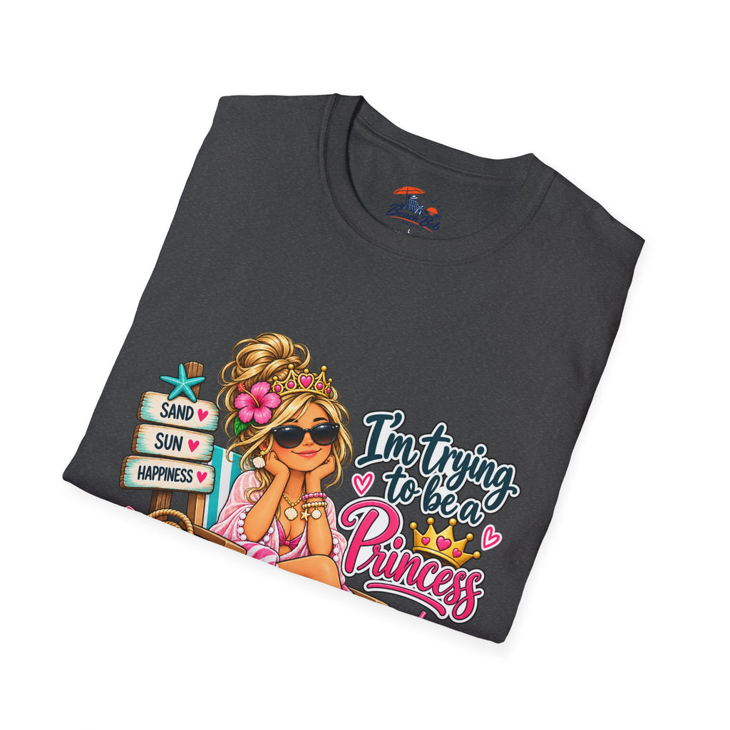 "I'm Trying to Be a Beach Princess" Cute Beach Graphic Tee