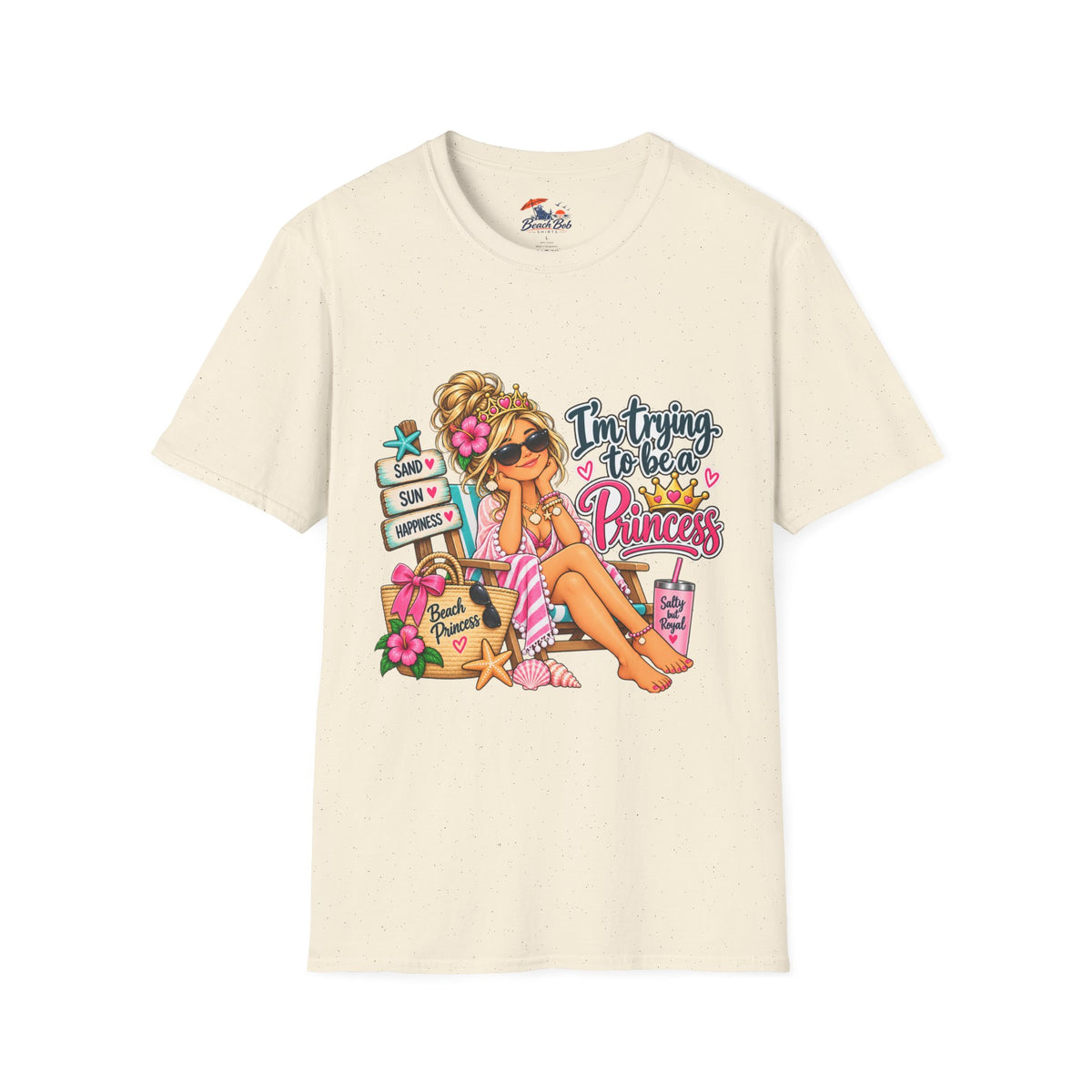 "I'm Trying to Be a Beach Princess" Cute Beach Graphic Tee