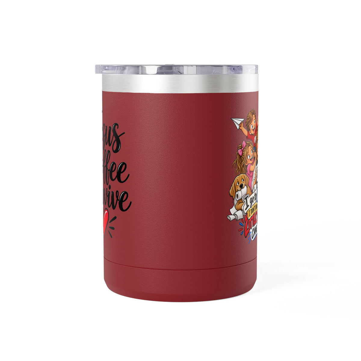 Coffee Tumbler – “I Go to Church… I Don’t Know Where the Little Demons Came From” Funny Mom Travel Mug, 15oz