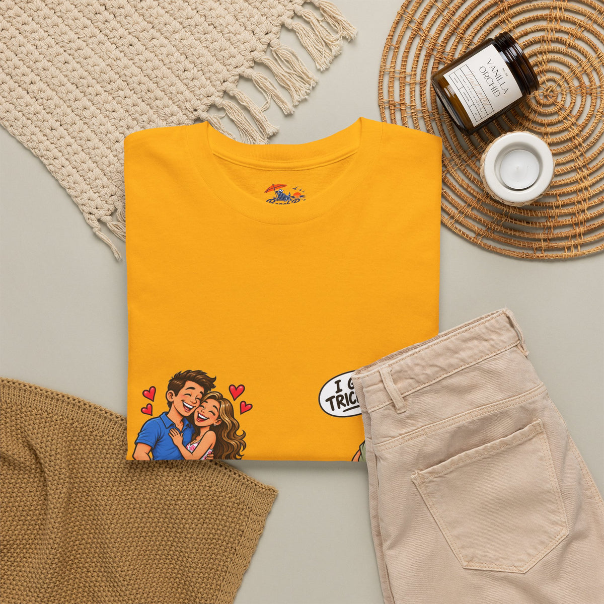 T-Shirt — 'I Got Tricked?' Funny Couple Cartoon Graphic Tee
