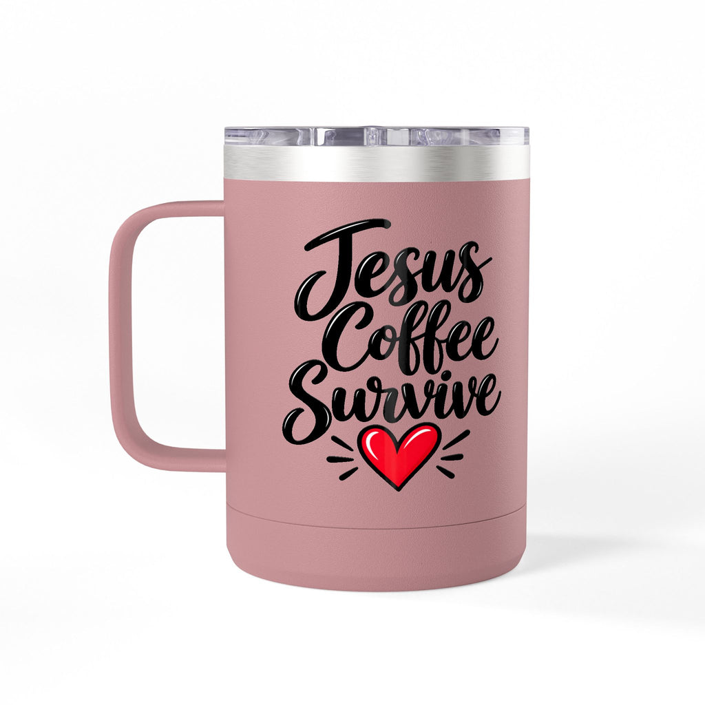 Coffee Tumbler – “I Go to Church… I Don’t Know Where the Little Demons Came From” Funny Mom Travel Mug, 15oz