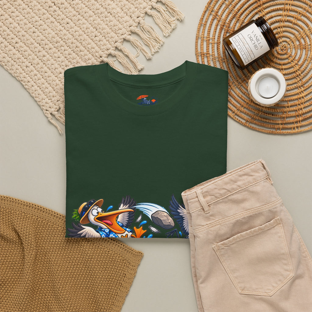 Two Birds One Stone Tropical Beach Graphic Tee