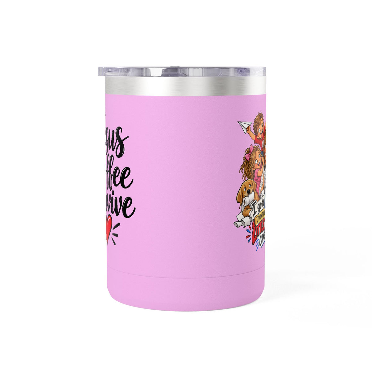 Coffee Tumbler – “I Go to Church… I Don’t Know Where the Little Demons Came From” Funny Mom Travel Mug, 15oz