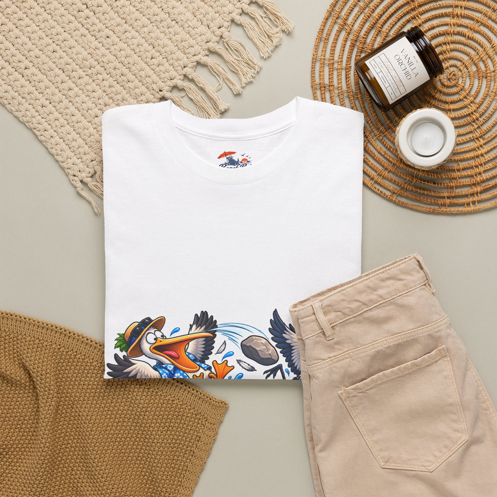 Two Birds One Stone Tropical Beach Graphic Tee