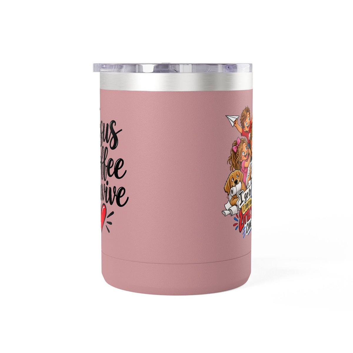 Coffee Tumbler – “I Go to Church… I Don’t Know Where the Little Demons Came From” Funny Mom Travel Mug, 15oz