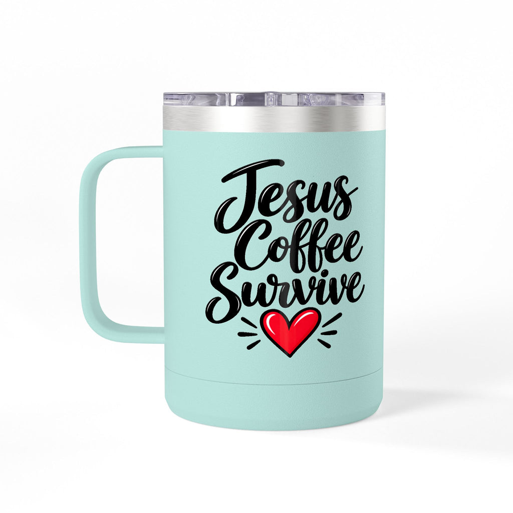 Coffee Tumbler – “I Go to Church… I Don’t Know Where the Little Demons Came From” Funny Mom Travel Mug, 15oz