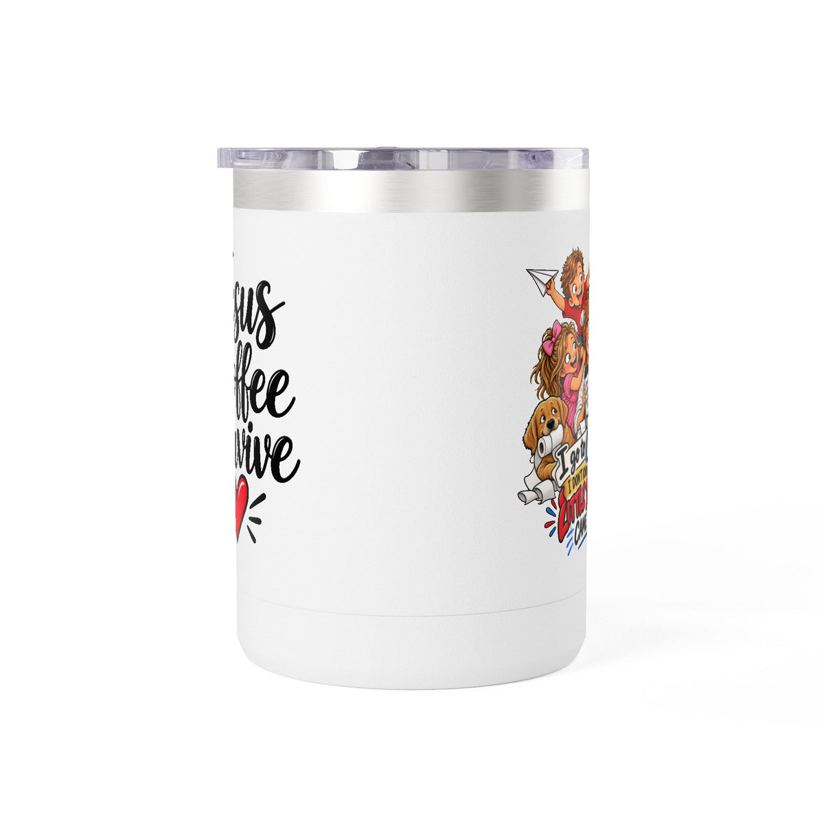 Coffee Tumbler – “I Go to Church… I Don’t Know Where the Little Demons Came From” Funny Mom Travel Mug, 15oz