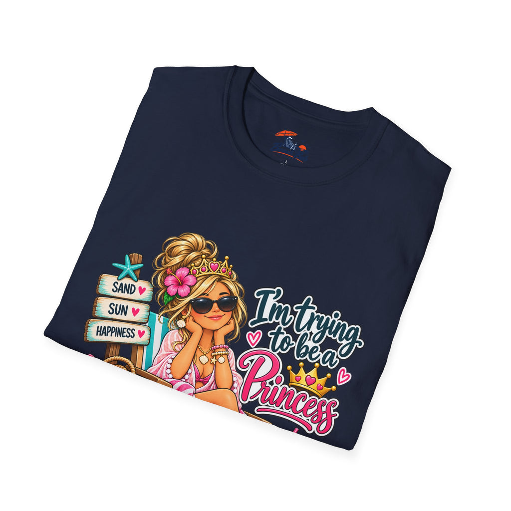 "I'm Trying to Be a Beach Princess" Cute Beach Graphic Tee