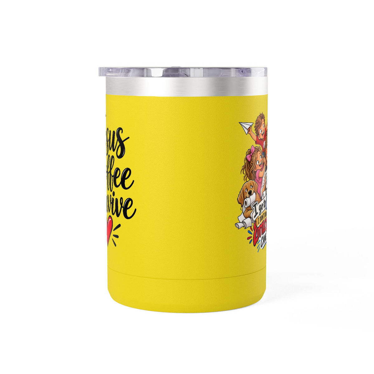 Coffee Tumbler – “I Go to Church… I Don’t Know Where the Little Demons Came From” Funny Mom Travel Mug, 15oz