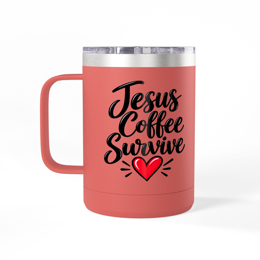 Coffee Tumbler – “I Go to Church… I Don’t Know Where the Little Demons Came From” Funny Mom Travel Mug, 15oz