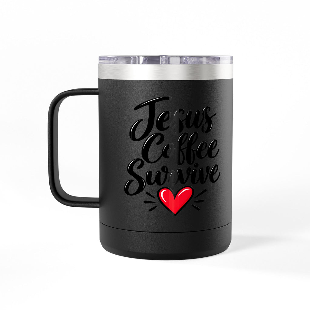 Coffee Tumbler – “I Go to Church… I Don’t Know Where the Little Demons Came From” Funny Mom Travel Mug, 15oz