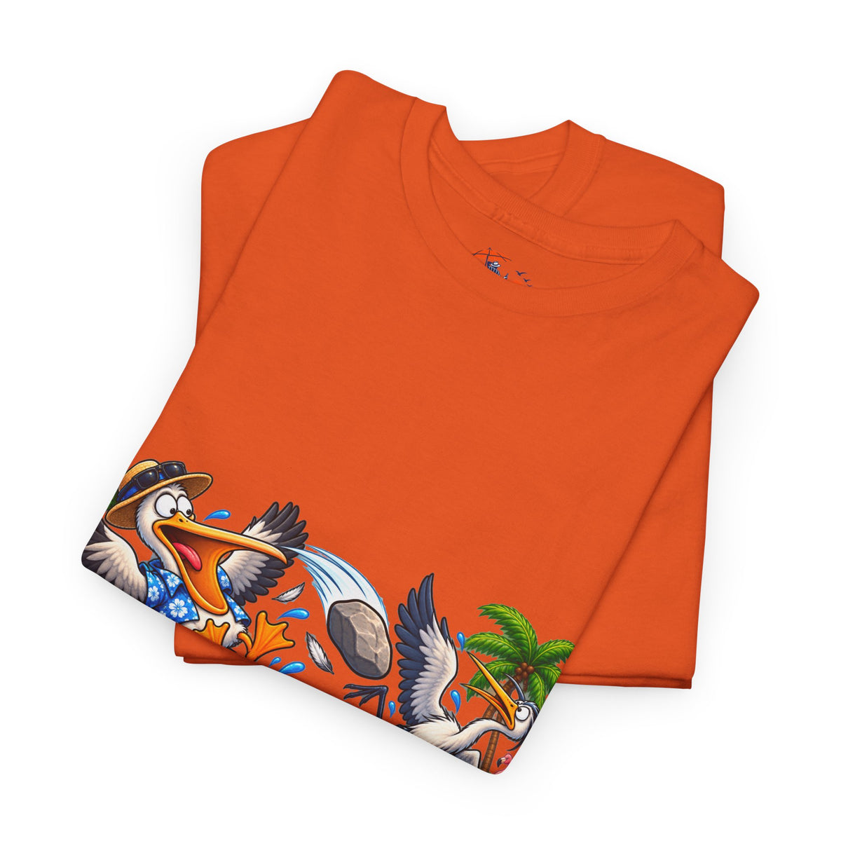 Two Birds One Stone Tropical Beach Graphic Tee