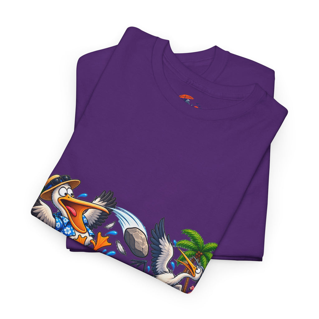 Two Birds One Stone Tropical Beach Graphic Tee