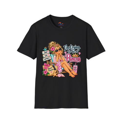 "I'm Trying to Be a Beach Princess" Cute Beach Graphic Tee