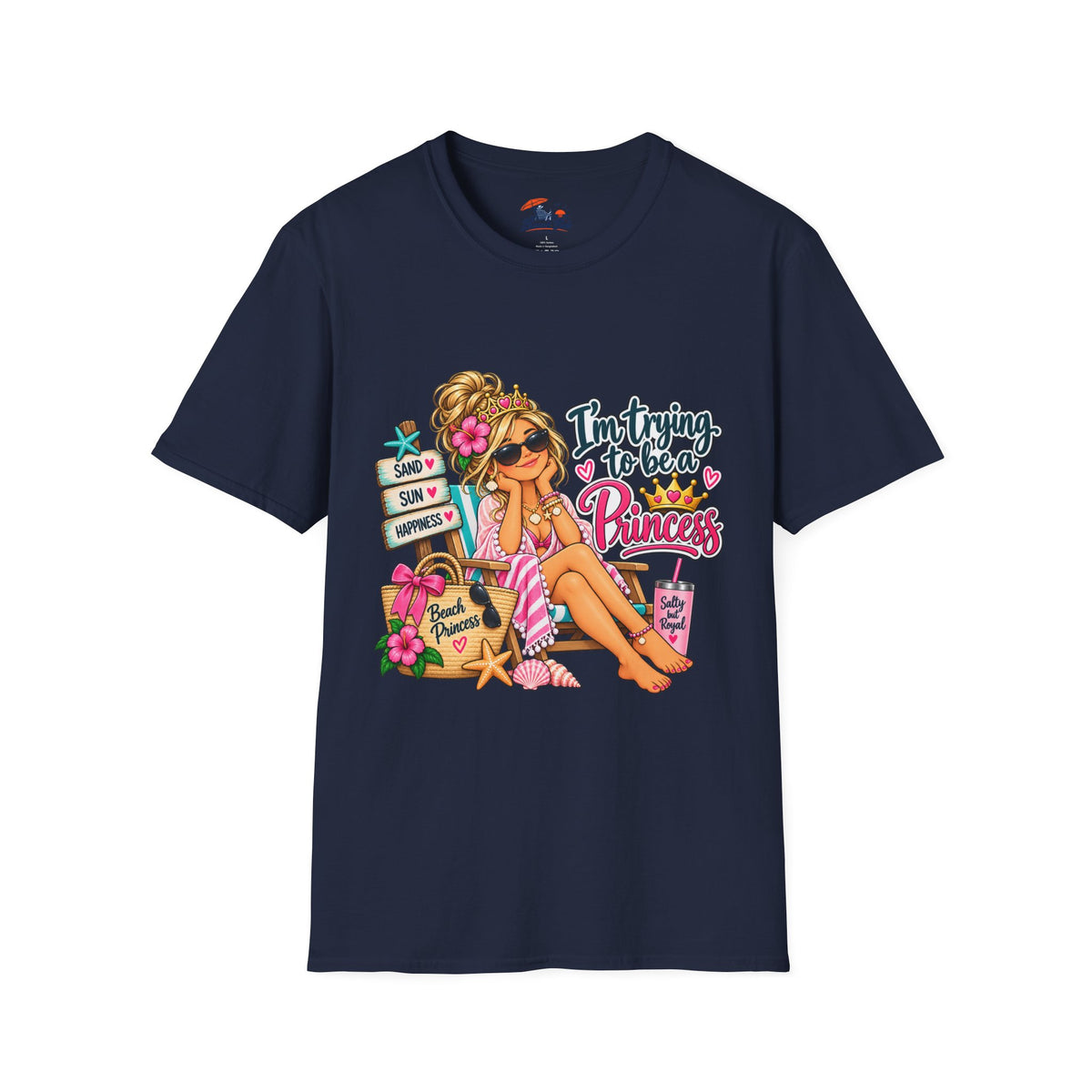 "I'm Trying to Be a Beach Princess" Cute Beach Graphic Tee