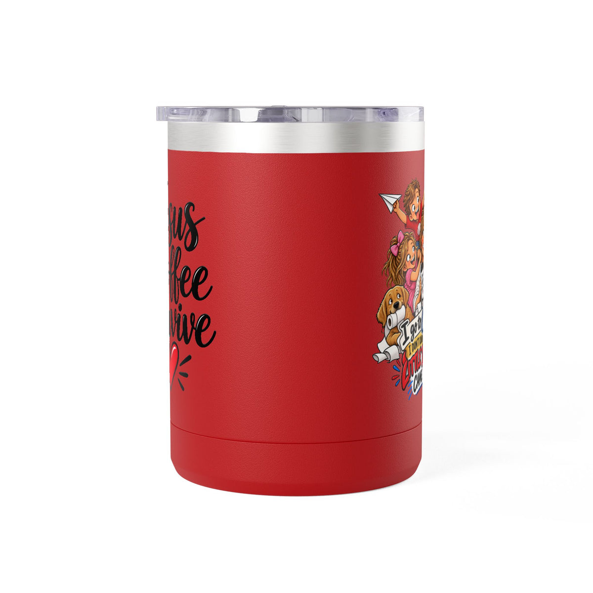 Coffee Tumbler – “I Go to Church… I Don’t Know Where the Little Demons Came From” Funny Mom Travel Mug, 15oz